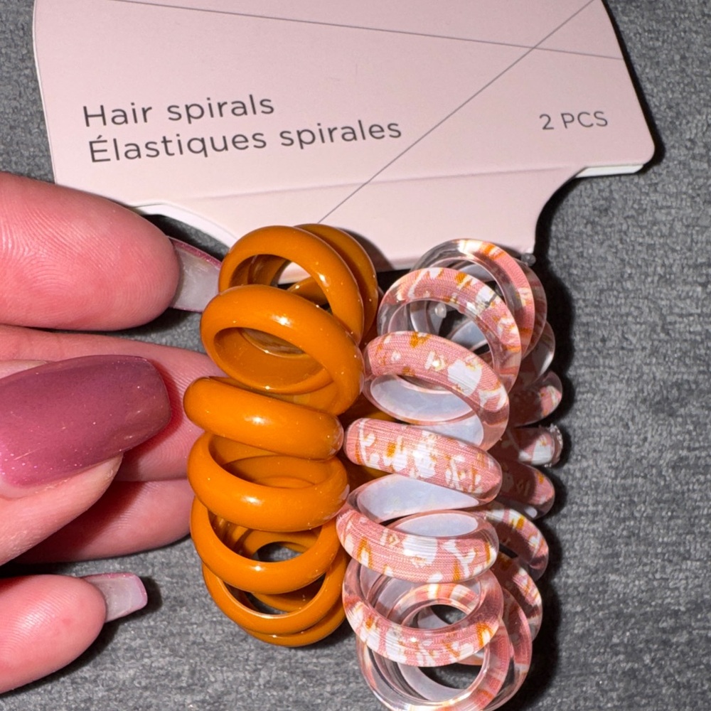 Sophi- Hair Accessory Set – Flower Claw Clip & Spiral Hair Ties NEW - Picture 7 of 8